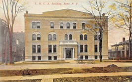 ROME NEW YORK-LOT OF 2 POSTCARDS 1910s Y.M.C.A. + HIGH SCHOOL - £4.93 GBP