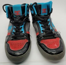 DC Spartan Skate Shoes Black Aqua Red Gray 303499B High Top Color Leather 5.5 - £20.12 GBP