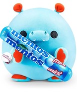 Snackles Mentos Mint Huch The Hippo 14&quot; Blue Plush Stuffed Animal ZURU New - $18.76