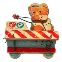 Fisher Price Tiny Teddy Xylophone Pull Along Toy #636 Parts Vintage 1950s - £29.44 GBP