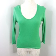 Lilly Pulitzer Womens S Green Ribbed Pima Mercerized Cotton Long Sleeve Shirt - £14.54 GBP