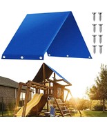 Playground Swing Replacement Canopy, Outdoor Swing Playset Shade Tarp, Blue - £29.10 GBP