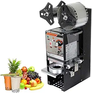 Black 350W Semi-Automatic Tea Cup Sealing Machine 300-500 Cups/Hr For Bu... - $648.99