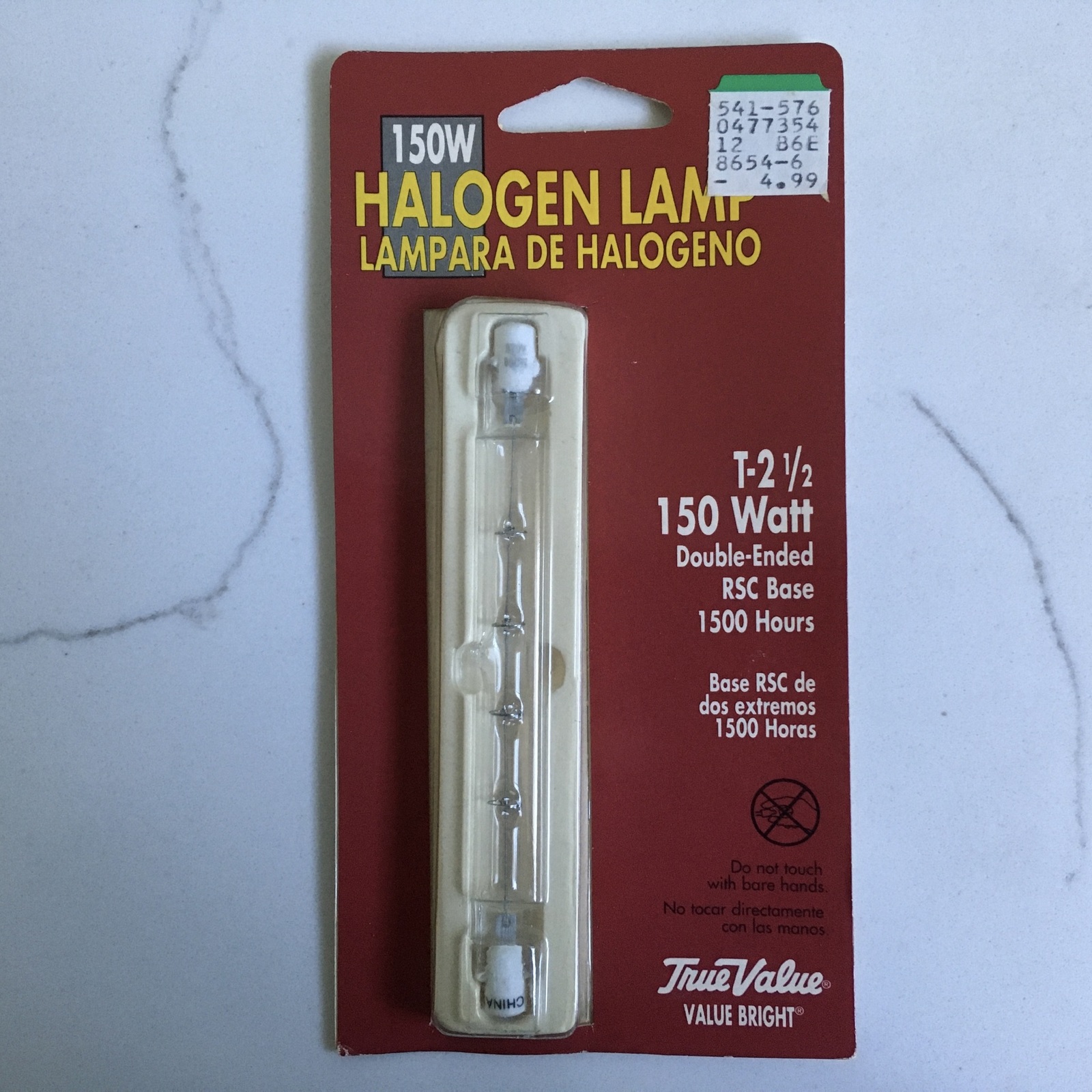 Primary image for Halogen Lamp T-½ 150 Watt True Value 541-576 Clear Double Ended RSC Base