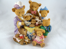 Henriettas tea party Upstairs downstairs Bears aprox 5 X 6&quot;  Adorable - £38.28 GBP