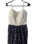 Candies Woman&#39;s White Lace &amp; Blue Floral Jumpsuit, Medium - $32.96 CAD