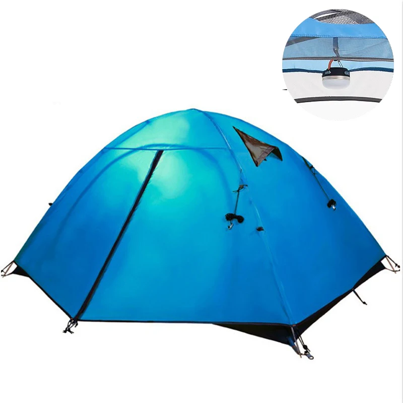 2 Person 3 Season Backpacking Mountain Bouble Iayer Tent Portable Waterproof - £85.70 GBP