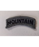 ACU MOUNTAIN TAB PATCH COLOR BLACK ON GRAY HAS HOOK &amp; LOOP ON BACK :KY25-20 - $5.41 CAD