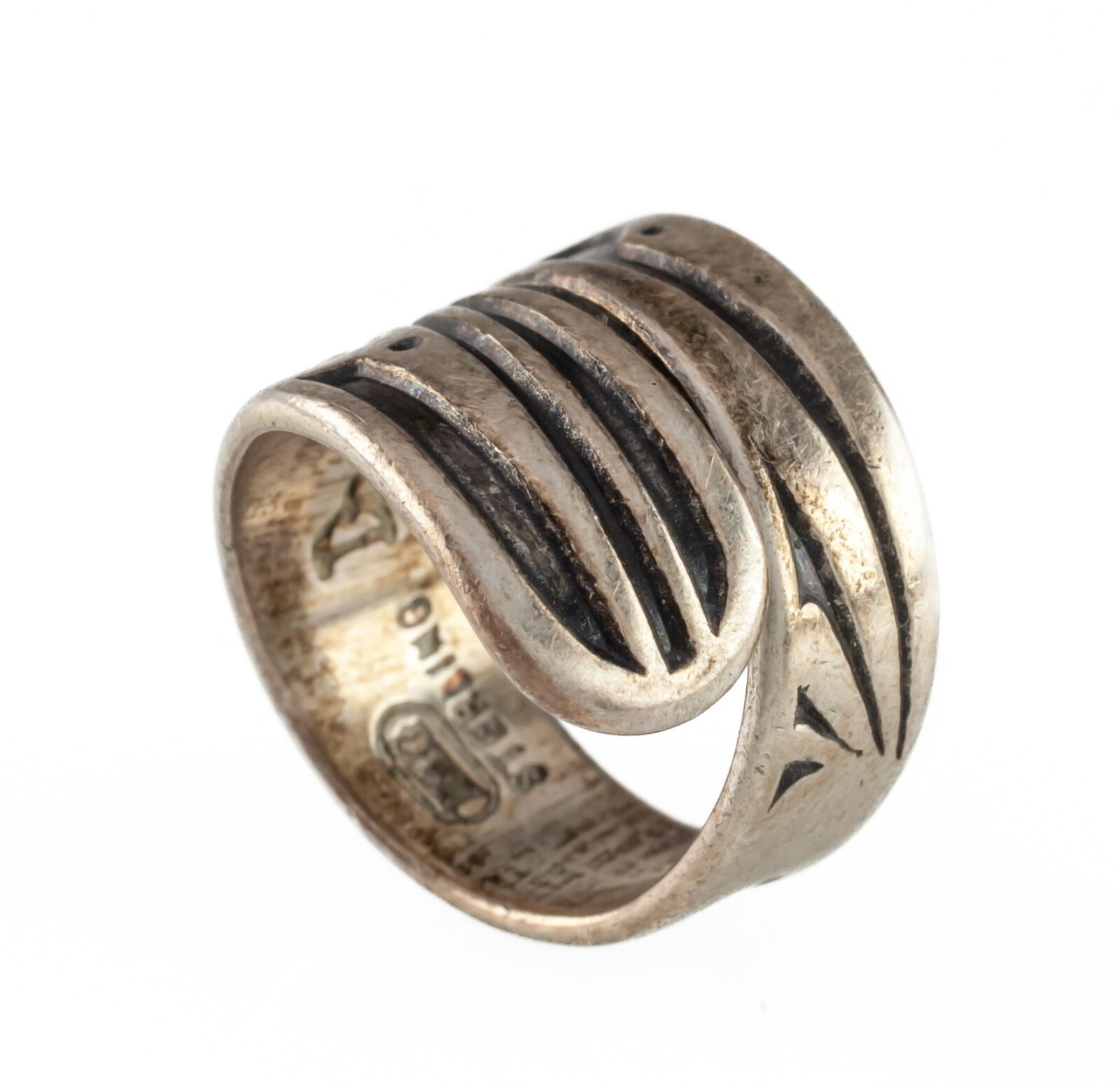 Danny Dennis Sterling Silver Wrap Ring Size 3 Hand Wrought Gorgeous Item image 3