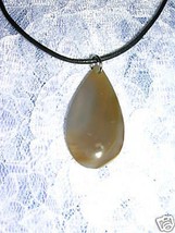 UNIQUE TEAR DROP SHAPED GEMSTONE PENDANT in GRAY LIGHT BROWN COLOR ADJ N... - $109.72 MXN