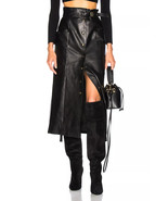 Women Skirt New 100% Genuine Lambskin Black Leather Handmade Party Casua... - $1,958.88 MXN+