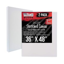 U.S. Art Supply 36 x 48 inch Gallery Depth 1-1/2&quot; Profile Stretched Canv... - $202.99