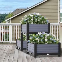 Raised Garden Bed Set Elevated Planter Box Kit for Flower Vegetables See... - $69.29