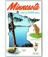 Postcard MN: Minnesota Land Of 10,000 Lakes The Gopher State Loon Ladysl... - £3.59 GBP