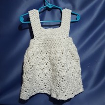 White Cotton Toddler Dress Crocheted by Mumsie of Stratford - £19.69 GBP