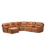 Brown Cognac Palomino Suede* Large Sectional Sofa Recliners Theater Loun... - $3,745.98 CAD