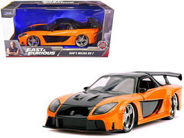 Han&#39;s Mazda RX-7 RHD Right Hand Drive Orange Black Fast &amp; Furious Movie 1/24 Die - £33.12 GBP