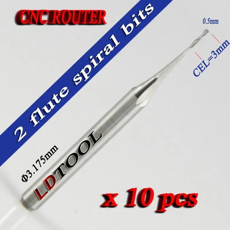 10pcs 0.8mm Shank Cutter 2 Flute Carbide Spiral End Mills Router Bit m CEL 2lx3. - $79.29