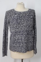 Lou &amp; Grey Loft S Blue White Marled Knit Cotton Blend Pullover Sweater - £20.91 GBP