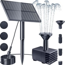 Solar Water Fountain Pump Outdoor Upgraded Solar Fountain Pond Pump Kit with Sta - £19.76 GBP