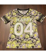 Justice Girls Mesh Jersey Tee Sz 7 Glitter HAPPY 04 Daisies Floral Shirt - $263.12 MXN