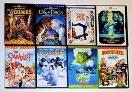 The Goonies, The Sandlot, Neverending Story, Happy Feet, Hoodwinked.. 8 DVD Lot  - £12.83 GBP