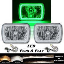 7X6 Green SMD Halo Glass Metal Headlight 24w White LED Light Bulb Headlamp Pair - $199.95