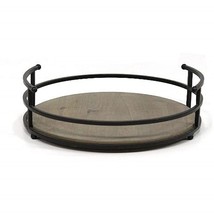 Stratton Home Decor Metal And Wood Tray - Farmhouse Round, Housewarming Gift - £26.37 GBP