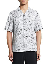 Theory Men&#39;s Noll Geo Floral Print Button Down Camp Shirt Black/White-2XL - £54.65 GBP