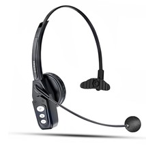 Bluetooth Headset V5.0, Wireless Headset With Noise Cancelling Microphone, 16Hrs - £43.48 GBP