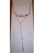 Time And Tru Fashion Jewelry 12&quot; Necklace W 3&quot; Extender Gold W Pink Beads - £7.74 GBP