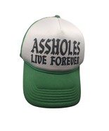 A$$holes Live Forever Green And White Snap Back Trucker Hat - £7.67 GBP