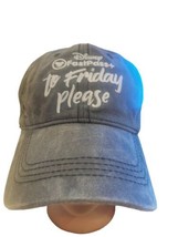 Disney Parks Authentic FastPass to Friday Dad Hat Baseball Cap Black Denim GUC - £9.03 GBP