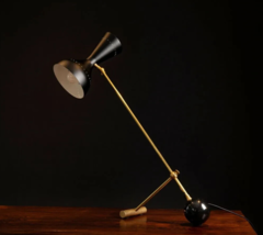 1920&#39;s Century Stilnovo Table Lamp Italian Black Modern Lamp Made From Metal - £184.03 GBP