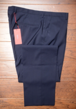 HUGO BOSS Herren Simmons 100% Wolle Reg Passform Dk Blau Anzughose Nicht Gesäumt - £53.98 GBP