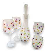 Hand-Painted 5-Piece Wine Decanter Set - Stemmed &amp; Stemless Glasses - Po... - $950.15 MXN