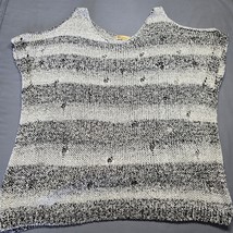 Democracy Cream Black Sweater Blended Knit Top Y2k Cold Shoulder Womens Size XL - $11.70