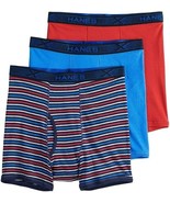 Hanes Ultimate X-Temp Boxer Briefs Mens 2XL Blue Red Striped Cotton 3 pack - £23.25 GBP