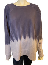 Athleta Blue and Light Blue Tie Dye Round Neck  LS Knit Sweatshirt Sz 3X - £34.92 GBP