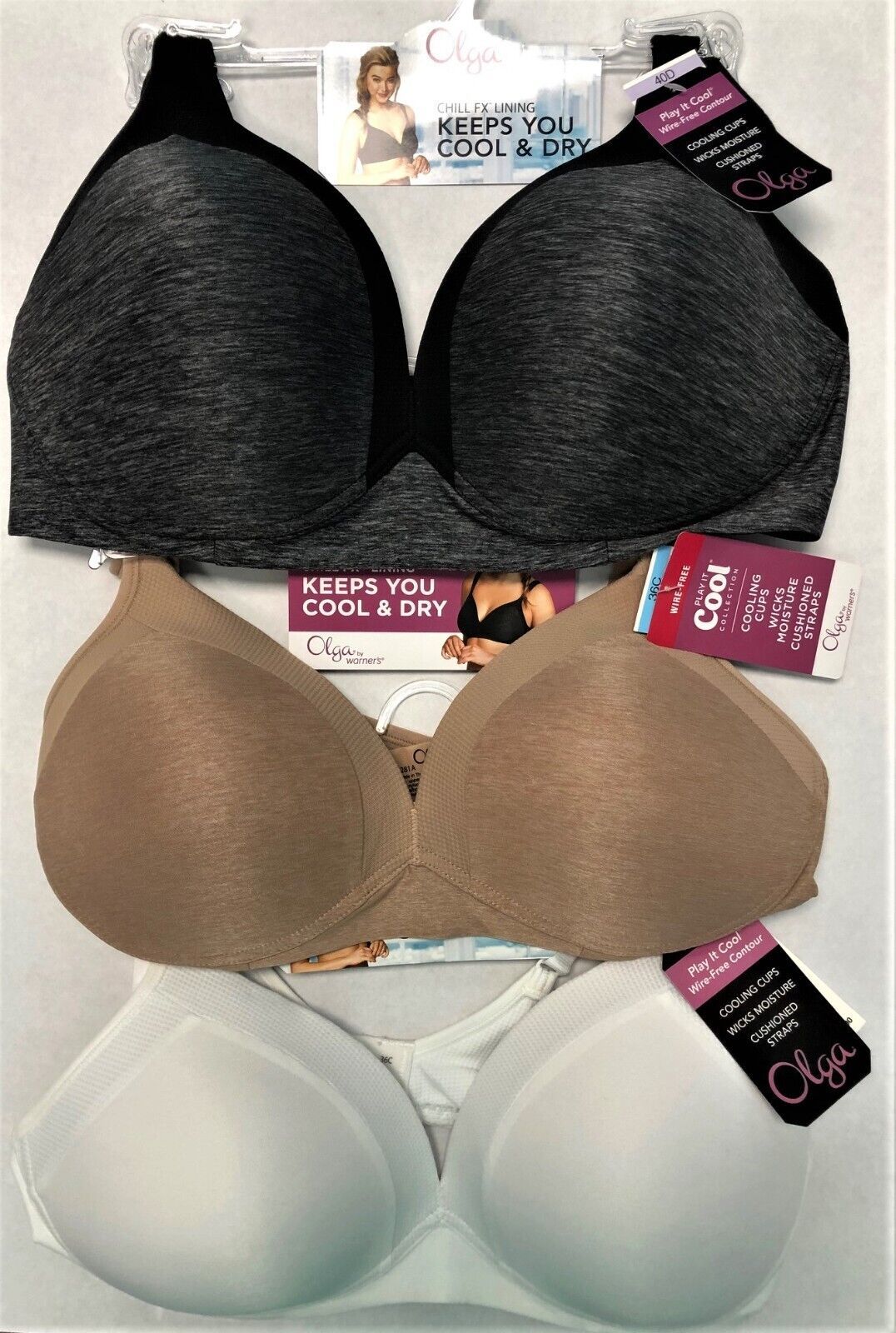 Primary image for Olga Play IT Cool Women's Wire-Free Contour T-Shirt Bra with Lift GM2281A NEW