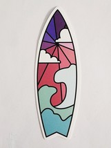 Surfboard with Clouds and Waves Abstract Multicolor Sticker Decal Embellishment - £1.76 GBP