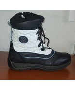Women's Totes Boots 10M Casey Waterproof Zip & Lace-Up Black White. - $42.63