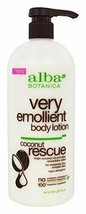 Alba Botanica Very Emollient Coconut Rescue Body Lotion 32 Oz - £18.76 GBP
