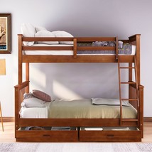Twin-Over-Full Bunk Bed with Ladders and Two Storage Drawers - £443.73 GBP+