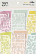 Simple Stories Color Vibe Alpha Sticker Book 12/Sheets-Lights, 1758/Pkg - £11.92 GBP