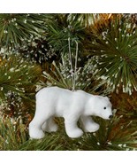 NWT WONDERSHOP 2023 Faux Fur POLAR BEAR Xmas Tree Ornament - £10.23 GBP