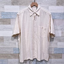 Tori Richard Honolulu Silk Jacquard Hawaiian Shirt Cream Short Sleeve Mens Small - £39.10 GBP