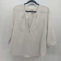 LOFT Factory women&#39;s sheer cream colored blouse top 3/4 sleeves Size Small - $6.98