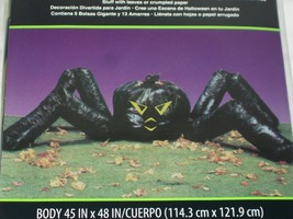 Halloween Black Spider Leaf Trash Bag 45&quot; X 48&quot; Black Yard Decor Legs 70&quot; Party - £15.97 GBP