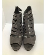 Guess Gladiator Strappy Pewter Suede  Sexy Stiletto Heel Size 9.5 M - $24.74